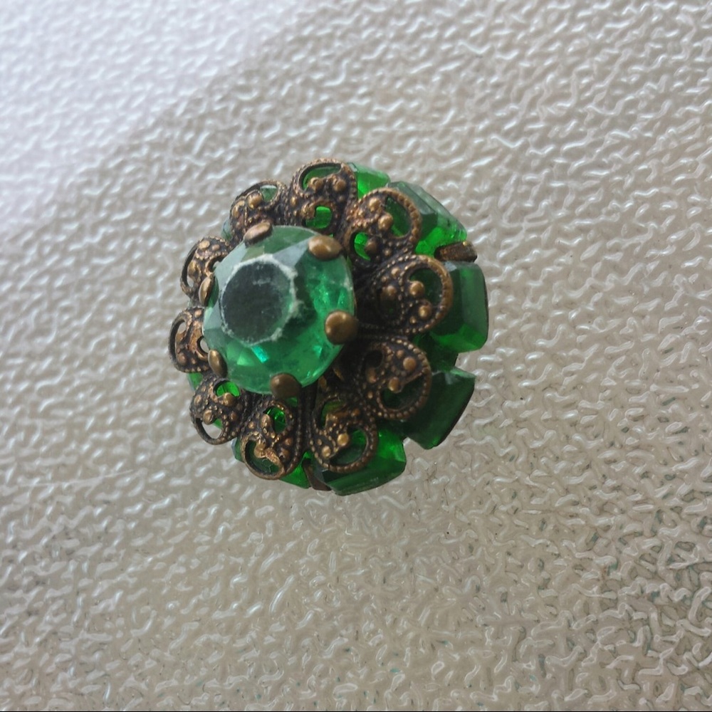 Bundle 3 VTG 50s Jewel Tone & Rhinestone Buttons - Picture 4 of 13